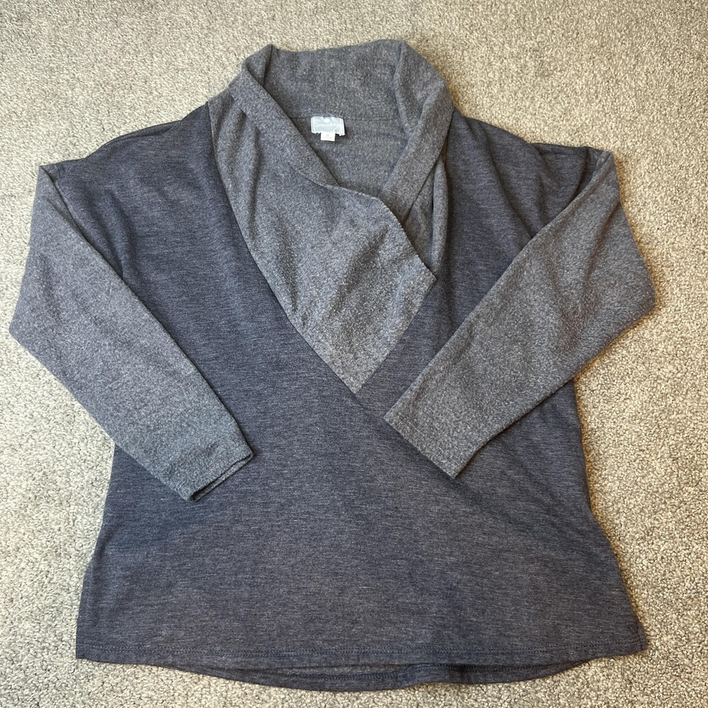 Sunday Sweater Womens Medium Gray Cowl Neck Long Sleeve Pullover Cozy Soft Top